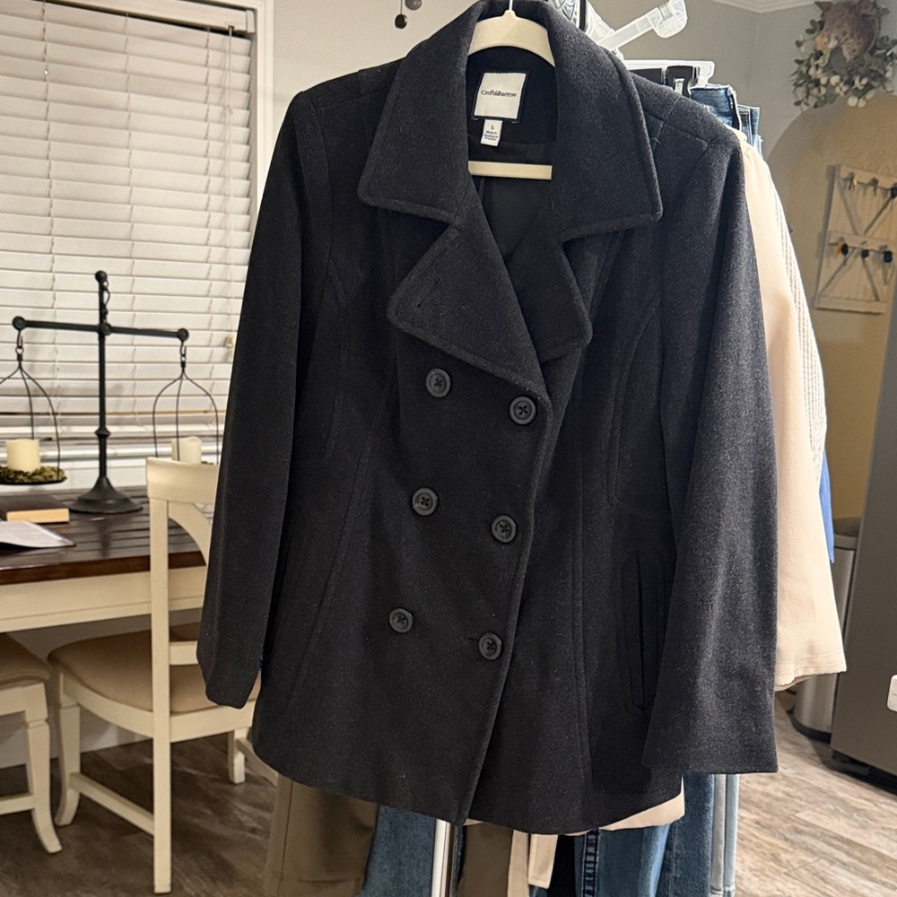 Croft & Barrow Women's Black Peacoat